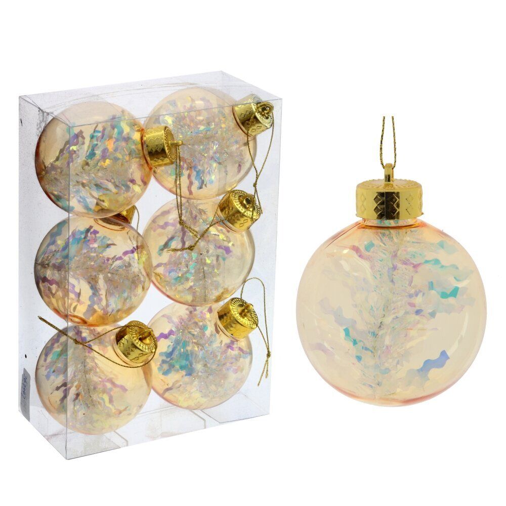 GAEM Набор из 6шт Украшение новогоднее "Шар", D 8 см, L23,5 W8 H15,5 см