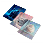 Обложки для тетрадей 3шт. с голограф. рисунком 346х215мм "Пухлые коты" (Феникс+)