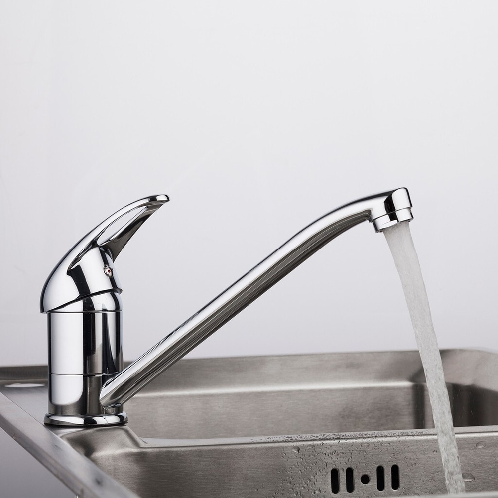 Смеситель для кухни 40к F4903 FRAP (плоский пов.излив, п/гайку, хром, латунь)