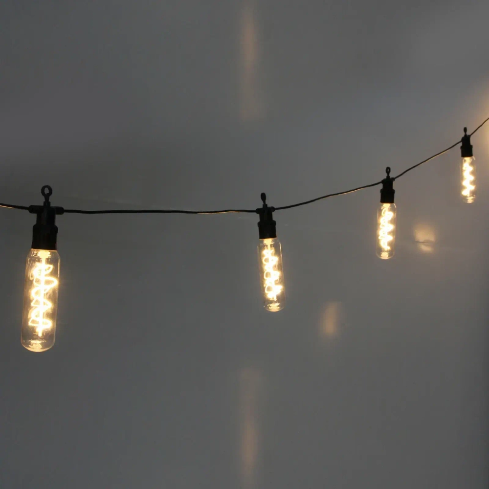 Гирлянда для улицы «Солнечная спираль» 5 м 10 ламп LED (13*4 см) чёрн.пров, 1 реж.,IP-54 (220 V), Теплый белый