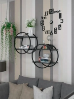 Набор полок круглых настенных черных  - ЧЧ