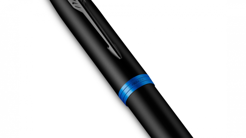 Перьевая ручка Parker IM Vibrant Rings Flame Blue, перо:F/M , цвет чернил: blue, в подарочной упаковке.