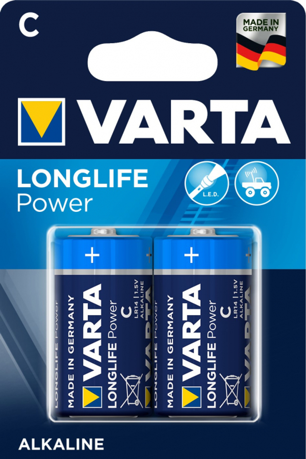 Батарейка Varta Longlife Power  C/LR14 , ( 2 ) шт. в блистере, 04914121412