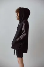 Худи Toccotwo с  черными люверсами Женский Черный