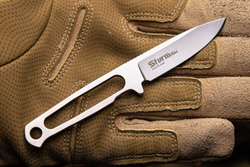 Нож Kizlyar Supreme Sturm mini Niolox (Stonewash, кожаный чехол)