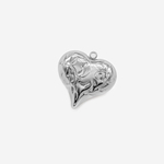 Подвеска "Сердце с узором" 30*29мм, сталь без покрытия