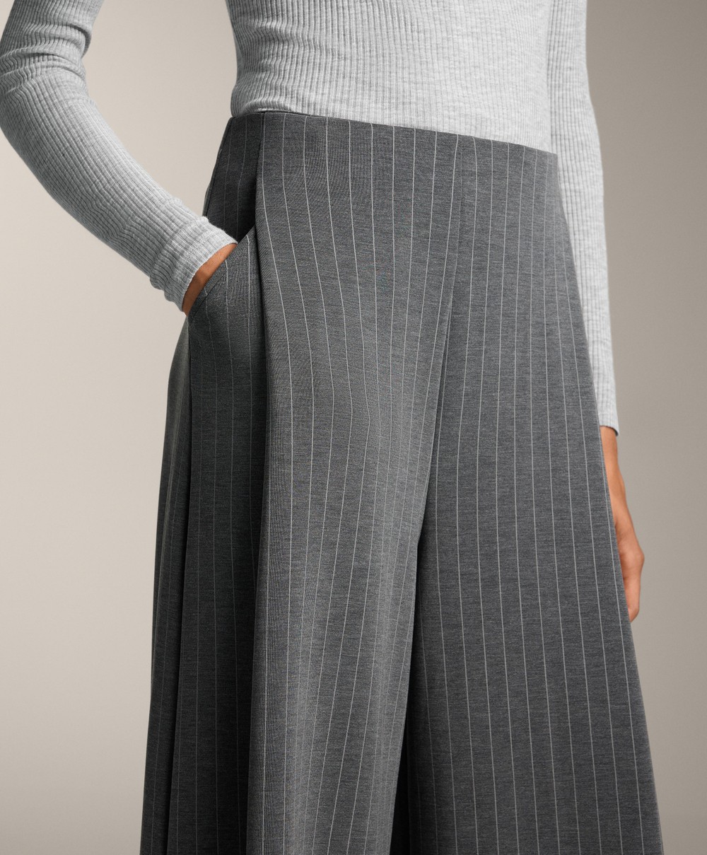 OYSHO Широкие брюки в полоску с мягким на ощупь модалом, темно-серый
