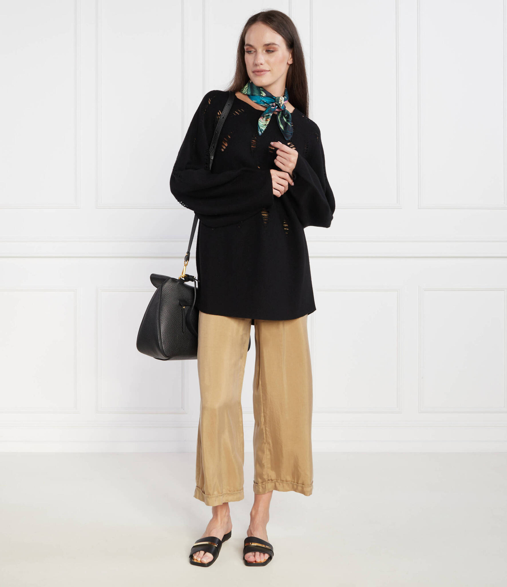 Хлопковый свитер Liviana Conti - черный(F3W060)