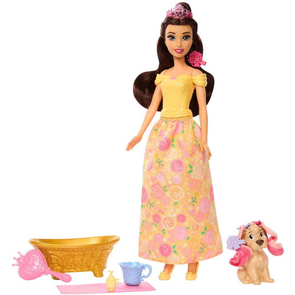 Disney Princess - Принцесса Белль + собачка Набор с аксессуарами JFC42