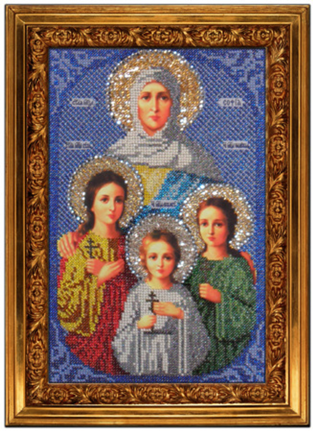"Икона.Вера,Надежда,Любовь и мать их Софья"-L- 20  вышивка