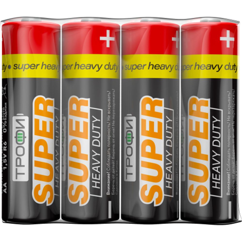 Батарейки Трофи R6-4S SUPER HEAVY DUTY Zinc | Батарейки