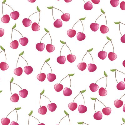 Cherry watercolor pattern