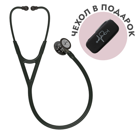 Стетоскоп Littmann Cardiology IV, черный, дымчатая акустическая головка, ствол цвета шампанское (6204)