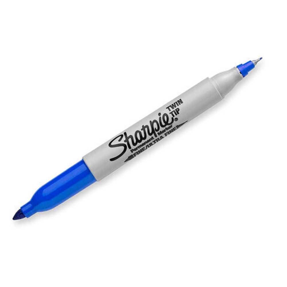 Маркер перманентный двусторонний SHARPIE (США) СИНИЙ, "Twin Tip", наконечники 0,9 / 0,5 мм, S0811120
