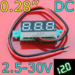 Вольтметр 0.28/DC3.2-30V/зеленый