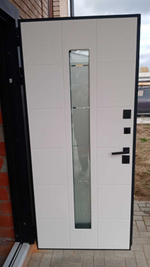 Дверь с терморазрывом входная Лабиринт TUNDRA PLUS Белый софт