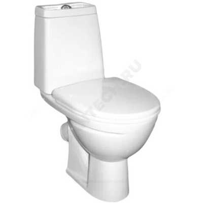 Унитаз-компакт косой выпуск нижний подвод с арматурой 2/реж слив кнопка с сиденьем дюропласт микролифт белый Марс БО Комфорт Sanita WC.CC/Mars/2-DM.Rim/WHT.G/S1