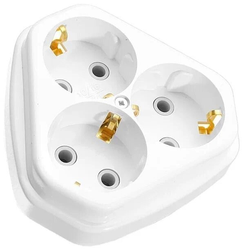 Розетка трехместные СП Кунцево 16А с заземл.бел.