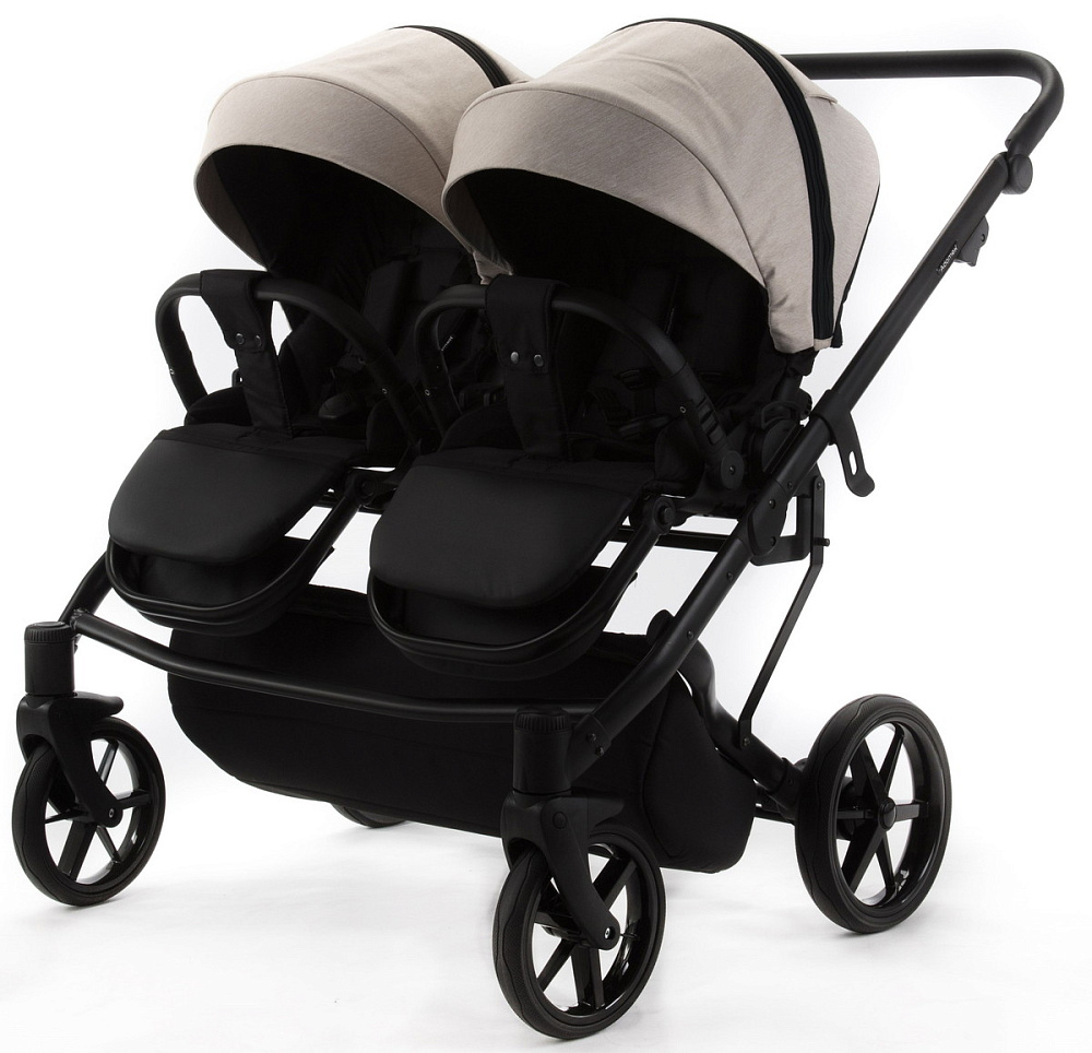 Детская коляска для двойни Adamex Leo Duo 2 в 1 TK20 (СВЕТЛО-БЕЖЕВЫЙ)