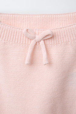 ZARA ТРИКОТАЖНЫЕ ЛЕГИНСЫ С БАНТОМ, РОЗОВЫЙ