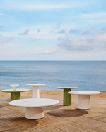 Журнальный столик Albanella из цемента с глянцевой белой отделкой Ø85 см