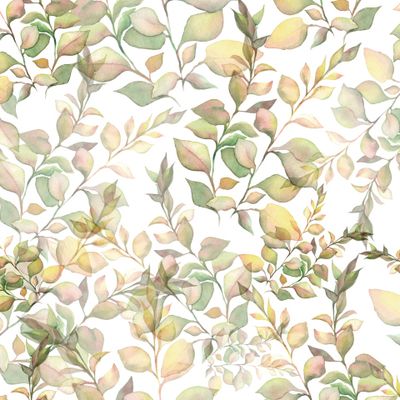 Нежные акварельные листья