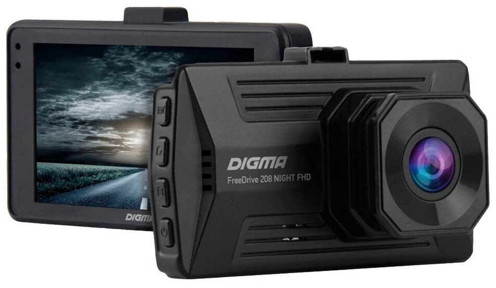 Видеорегистратор Digma FreeDrive 208 Night FHD черный 2Mpix