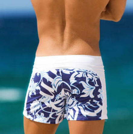 Мужские плавательные шорты темно-синие с принтом Aussiebum Beach Shorts 60s Breeze