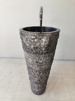 Раковина напольная из мрамора Pedestal Grey Marmo MN-65940 40х40х90 из натурального камня