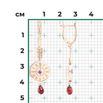 Серьги «Обгоняя время» (пожелание удачи) из комбинированного золота c гранатами Артикул: 02-4717-00-204-1111-75