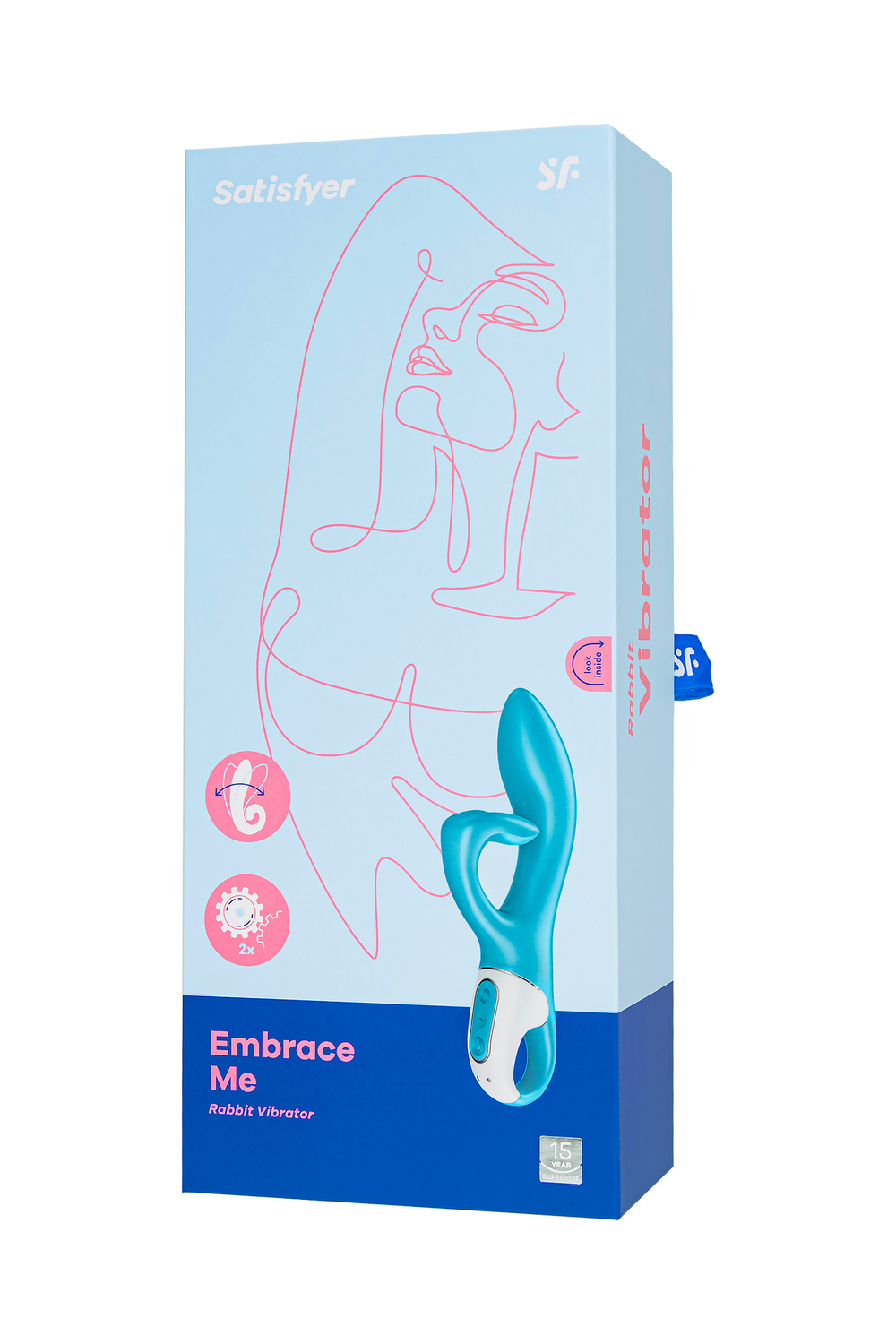 Нереалистичный вибратор Satisfyer Embrace me, силикон, синий
