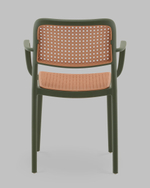 Стул Yona пластиковый с подлокотниками зелёный