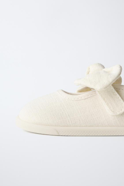 ZARA ТУФЛИ С БАНТОМ BAREFOOT, ЭКРЮ