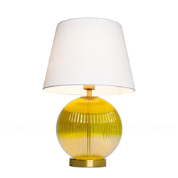 Настольная лампа Cloyd ZUCCHINI T1 / выс. 54 см - латунь - янтарное стекло (арт.30115)