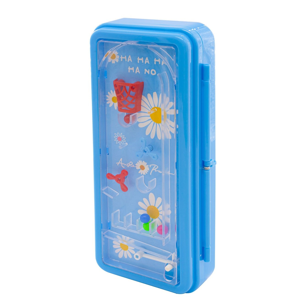 Пенал Alingar, пластик, игра на передней панели, органайзер, 75 х 200 мм, "Цветочки", ассорти (голуб, фиолет)