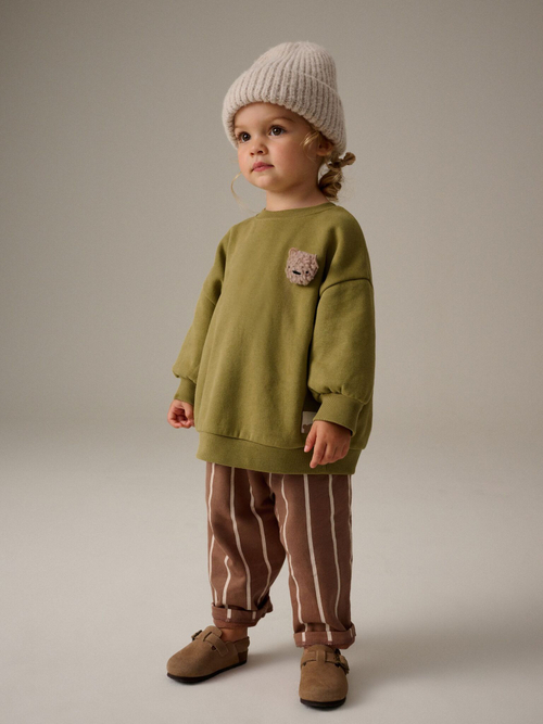 Толстовка и брюки в комплекте для девочки Next B97-372, Коричневый, Хаки