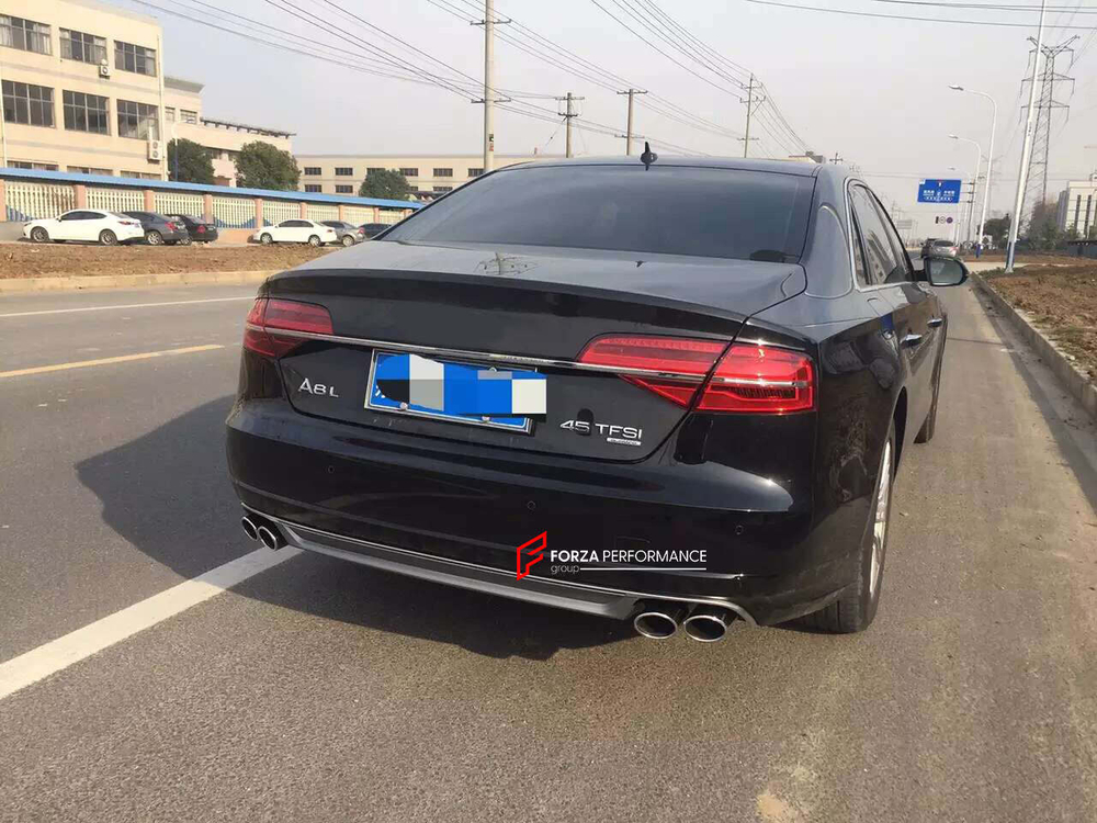 Диффузор заднего бампера c насадками на выхлоп в стиле W12 для AUDI A8 D4 2013 - 2018 Ауди