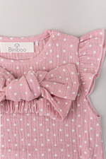 Песочник с бантиком муслин Biniboo розовый