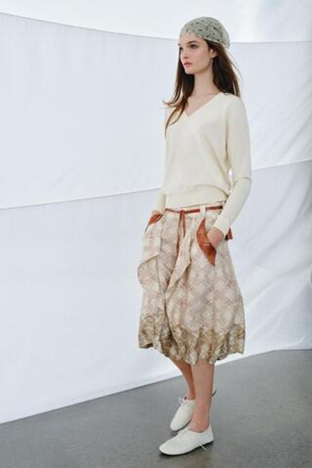 ZARA СВОБОДНЫЕ ШОРТЫ С ПРИНТОМ — ZW COLLECTION, ЭКРЮ