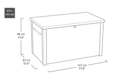 Пластиковый сундук Keter Java Rattan 850 л graphite