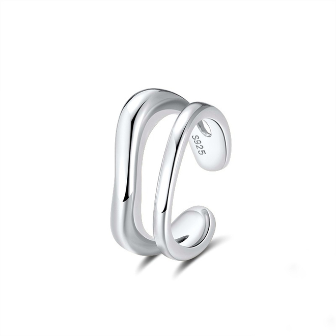 Серьга каффа Duo silver