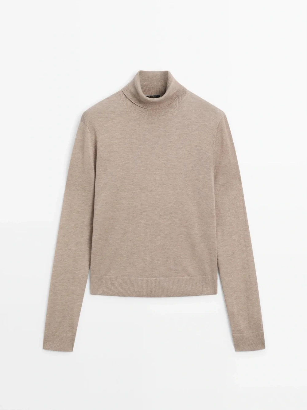 Massimo Dutti Свитер с высоким воротником, кротово-коричневый