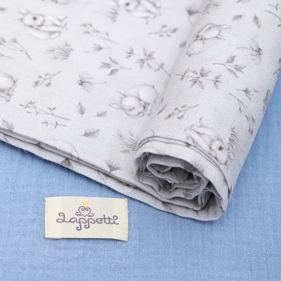 Набор муслиновых пеленок Lollycottons Кролик Лаппин, Голубой