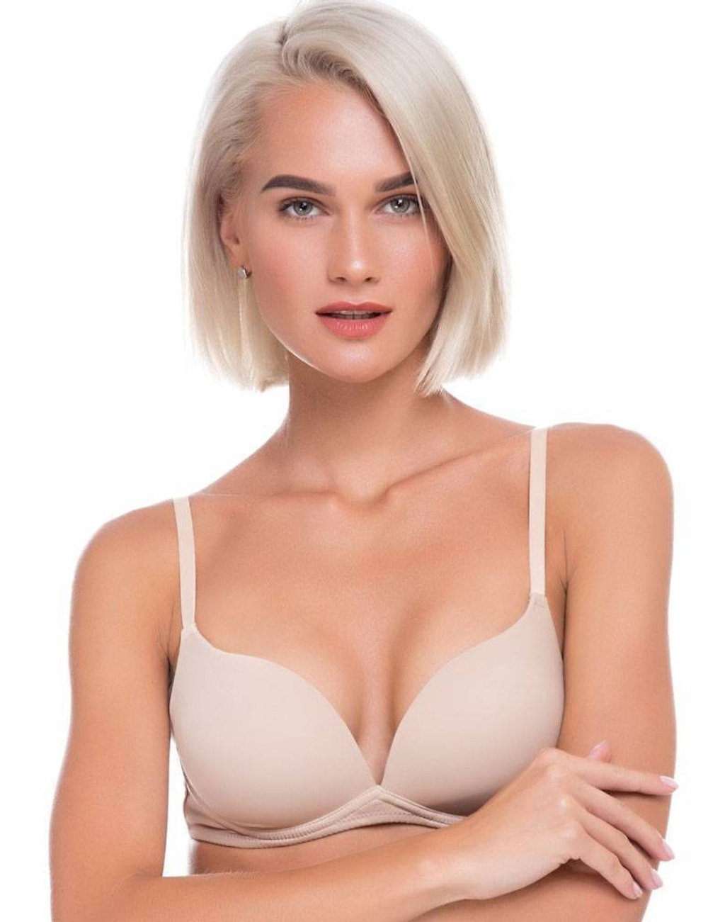 Бюстгальтер-балконет с градуированными чашечками (Размер: 3B) (Цвет: телесный)