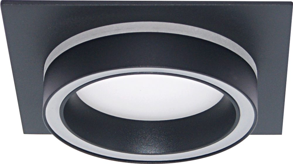 Светильник GX53 TERRA квадрат черный, встраиваемый, 105*105*40 мм, 50 шт/кор