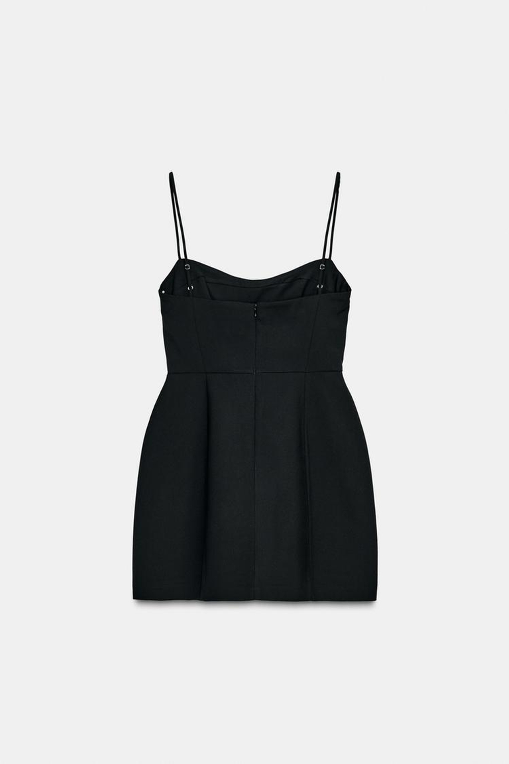 ZARA КОРОТКОЕ ПЛАТЬЕ НА БРЕТЕЛЯХ, ЧЕРНЫЙ