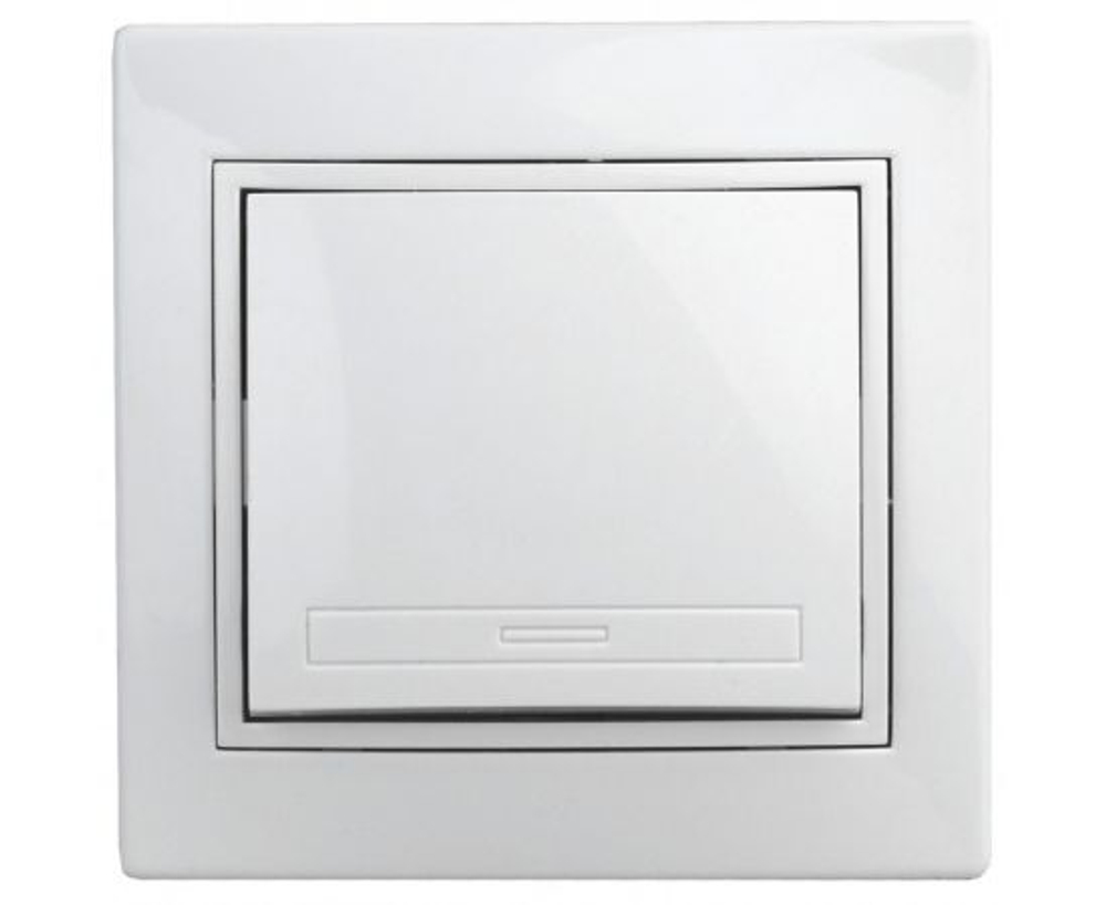 Выключатель Intro Plano 1-101-01 одноклавишный 10А-250В IP20 СУ белый