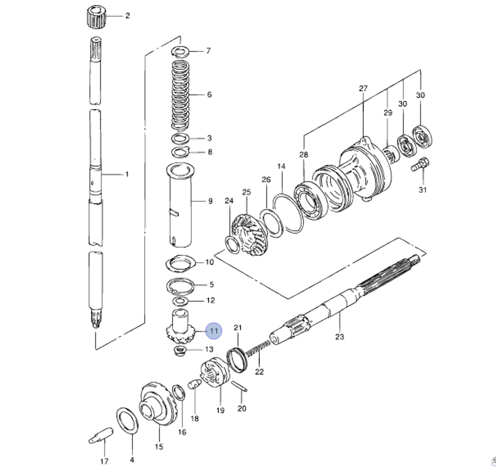 Шестерня верт. вала Suzuki DT20/25/30 (57311-96311-000)