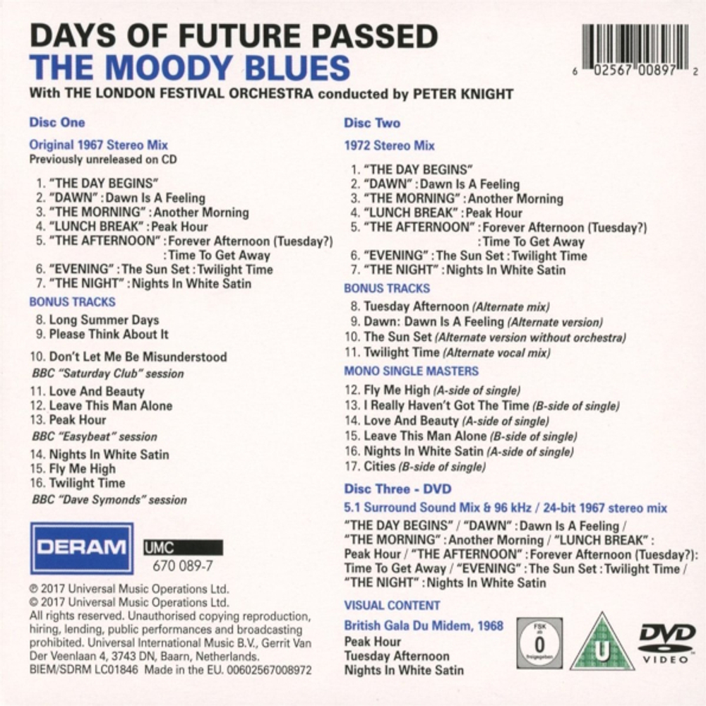 The Moody Blues / Days Of Future Passed (2CD+DVD Audio)