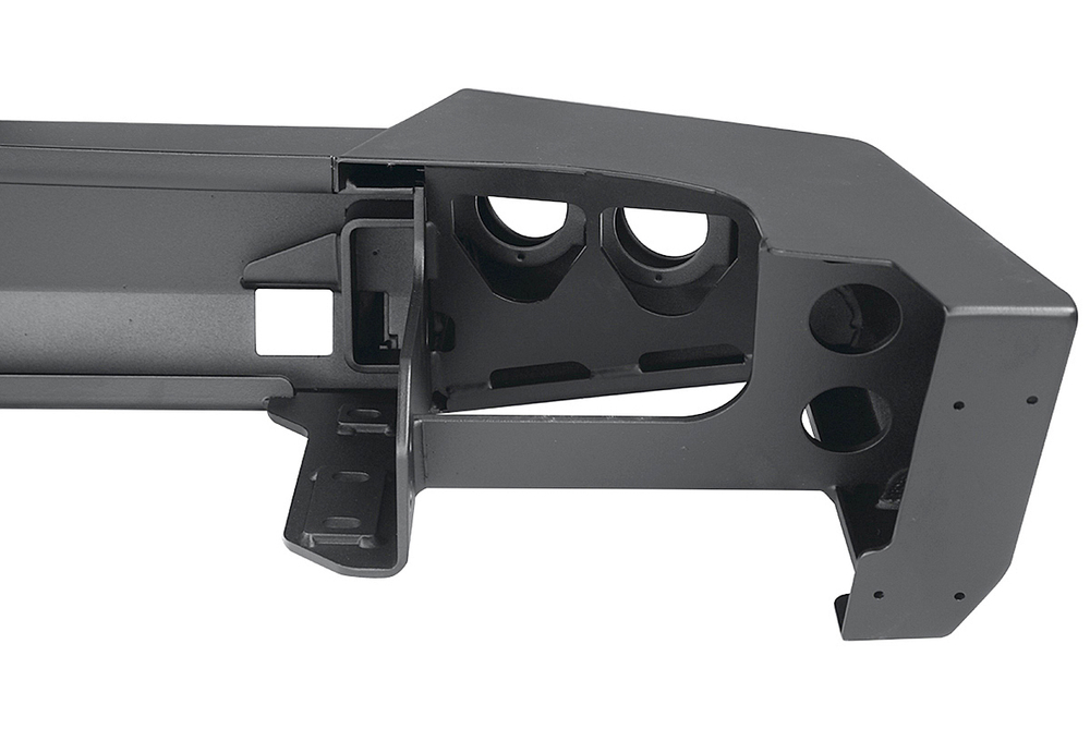 Бампер силовой задний Jeep Wrangler JK 2007-2018 с квадратом под фаркоп и фонарями, стандарт